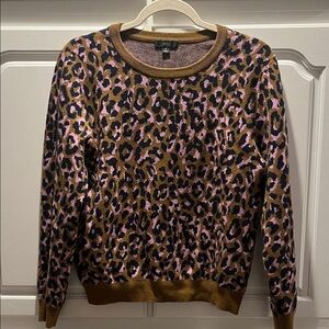 J. Crew Leopard Print Sweater - Brown and Pink